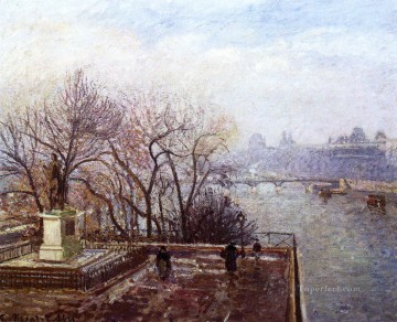 el louvre niebla de la mañana 1901 Camille Pissarro Paisajes arroyo Pinturas al óleo